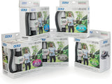 GF SRL, Aquapop Grey Easy 10, tubo trecciato autoestensibile da 10 metri, made in Italy, con mini spruzzatore e raccordi per irrigazione giardino, grigio scuro