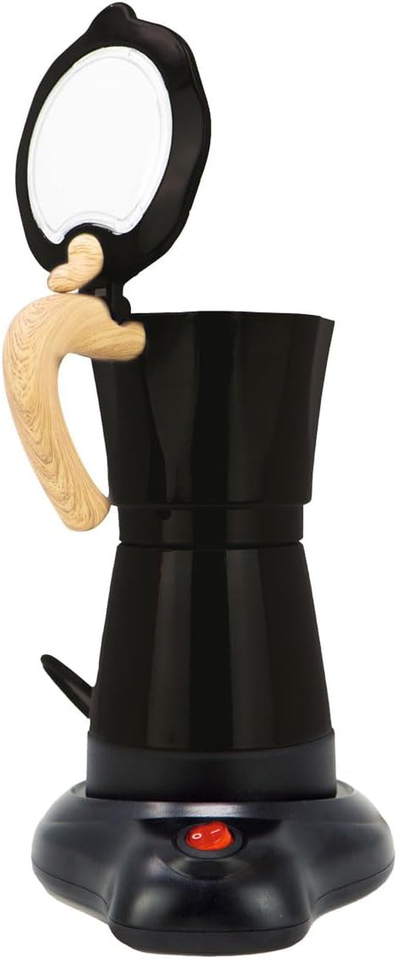 Caffettiera elettrica italiana Jocca Caffettiera manuale portatile da 6 tazze in alluminio con manico in legno stile moka nera