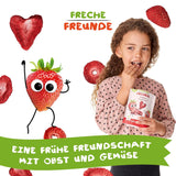 FRECHE FREUNDE Chips di frutta alla fragola bio, chips di frutta liofilizzata, frutta secca a fette al naturale senza zuccheri aggiunti, vegano, senza lattosio, senza glutine, confezione da 12 (12 x 12g)