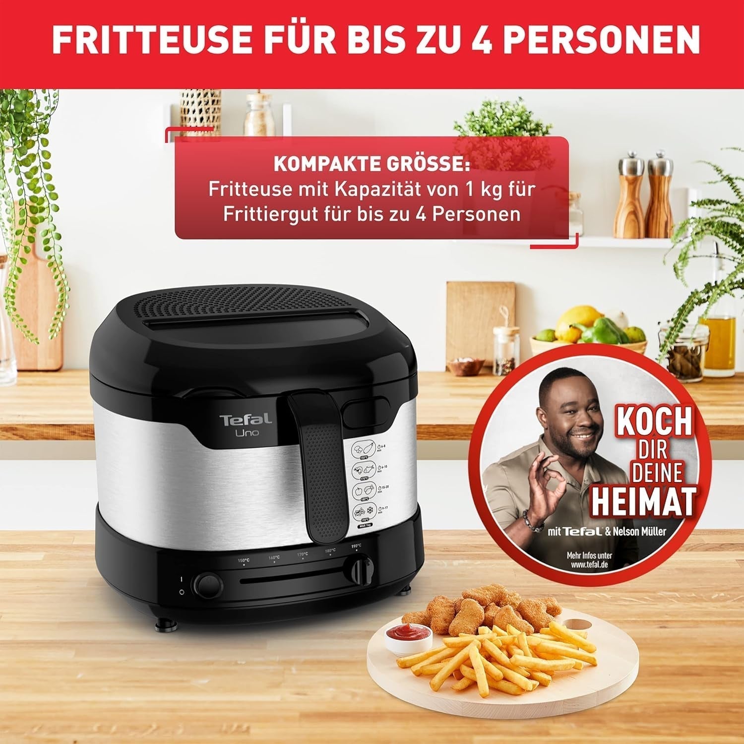 Friggitrice Tefal Uno M FF215D, 1470 Watt, capacità: 1 kg Naty Shop Elettrodomestici