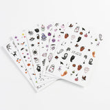 JMEOWIO Adesivo per unghie Halloween Süßer Geisterkürbis 9 Blatt Nail Art Sticker Selbstklebend Nagelaufkleber Dekoration Nageldesign Zubehör