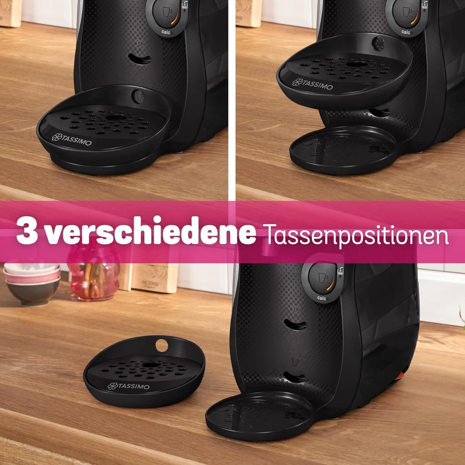 Bosch Tassimo Happy Friendly TAS102E Macchina per caffè a capsule, 70+ bevande, Adatta a tutte le tazze, Auto-Stop, Sostenibile, Dosaggio perfetto, Salvaspazio, 1400 W, Nero