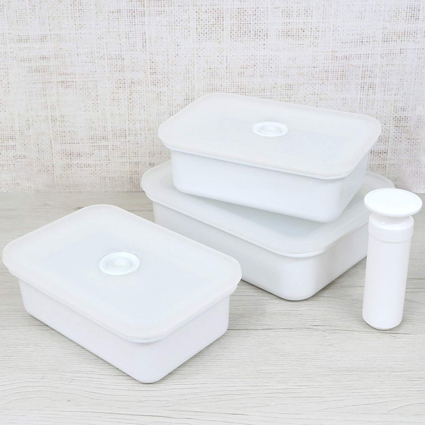 Latta smaltata per la conservazione degli alimenti sottovuoto | XL| 1,85 l | 23,5 x 17,5 x 7 cm | mantiene il cibo fresco più a lungo | protegge il cibo da batteri e infestazioni fungine | senza pompa a vuoto Contenitori per alimenti Naty Shop