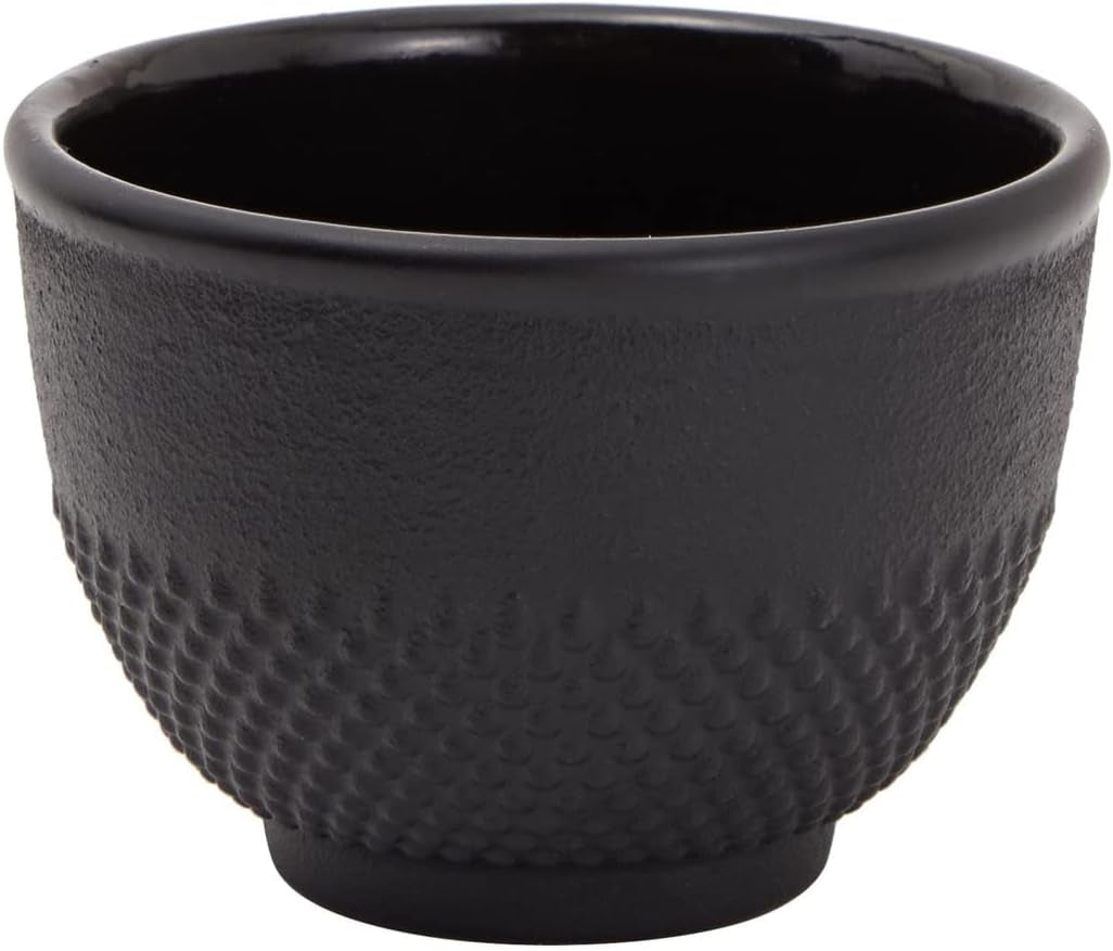 Juvale Set da tè giapponese con teiera in ghisa (1200 ml), piattino e 2 tazze, set da tè stile Tetsubin, nero