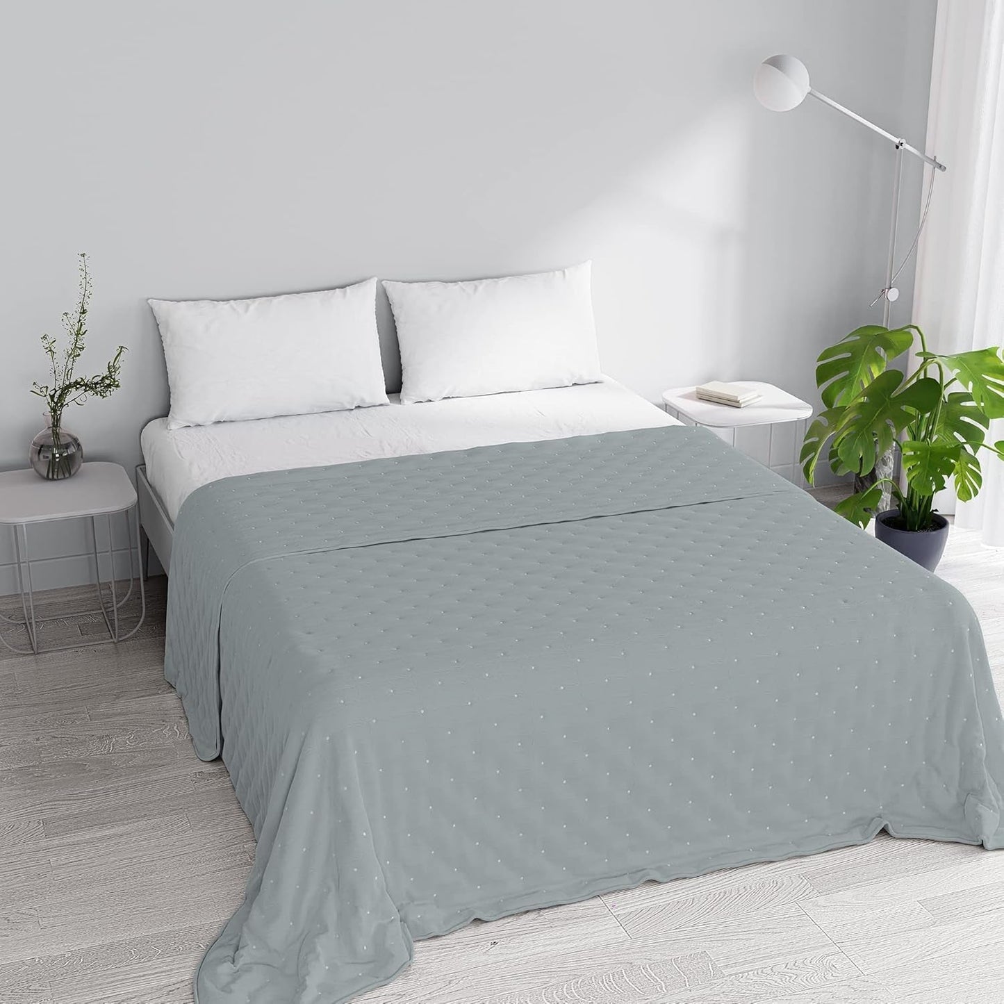 Elegante trapunta estiva, trapuntata, verde, 170X250 cm Trapunte e trapunte Naty Shop Grigio scuro 250X250Cm