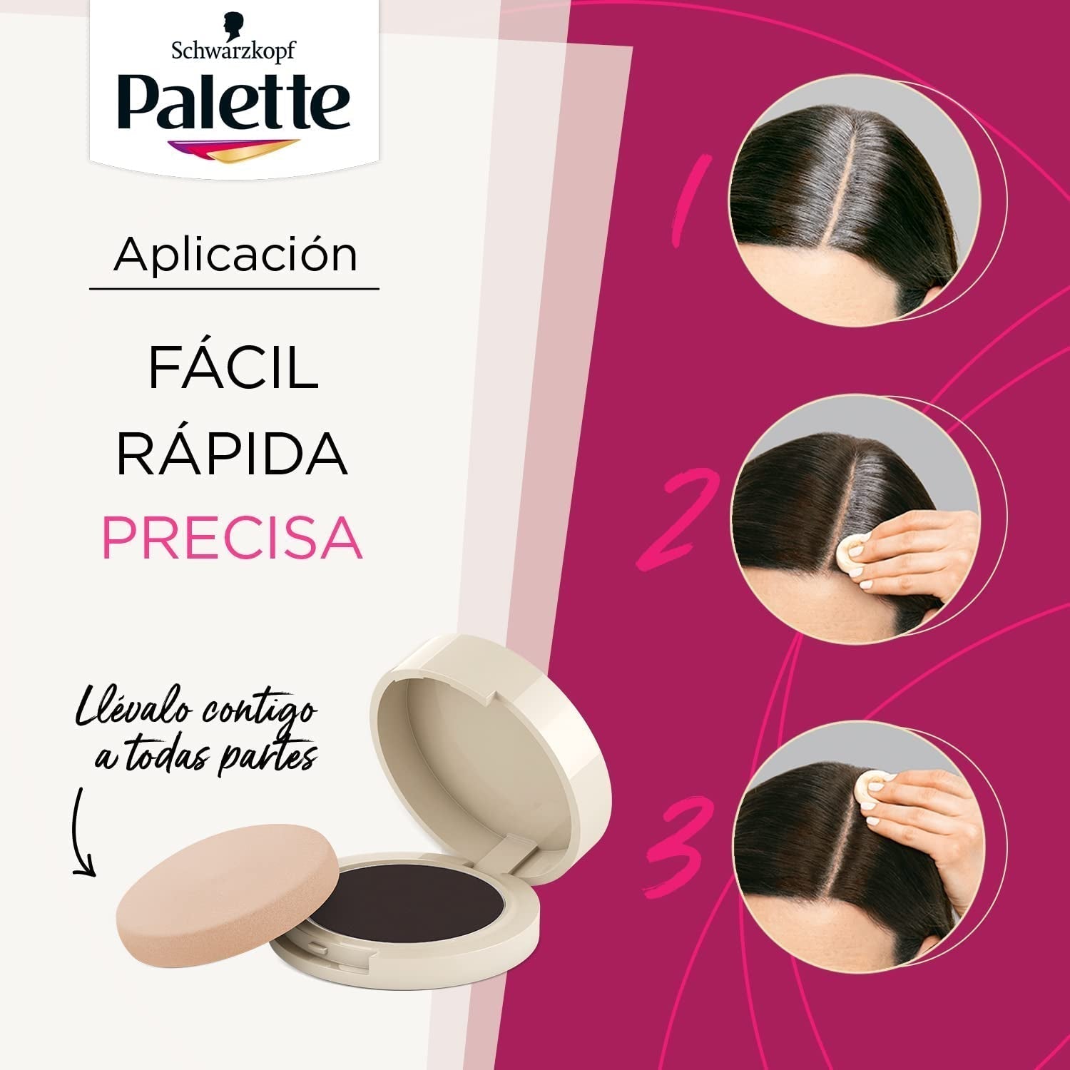 Palette Compact Root Retouch Retouch Root Powder, compatta, castano castano, 1 pz Tintura per capelli Naty Shop