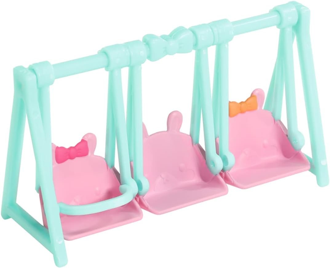 BABY nato 904763 Baby Surprise Bus - mini autobus giocattolo rosa con 2 bambole esclusive, passeggino triplo, altalena, giostra, scivolo e altalena tripla.