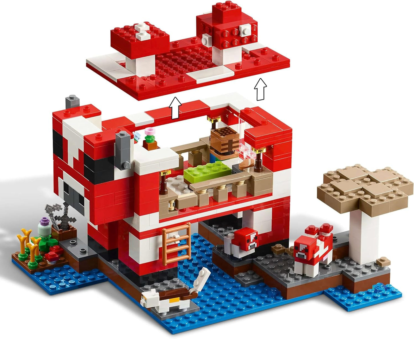 LEGO Minecraft The Mushroom Cow House Videogioco da costruzione giocattolo modello Mushroom Land con minifigure Steve e altri personaggi set da gioco per ragazzi e ragazze 8 anni 21270 Set da costruzione Beuche den LEGO-Store