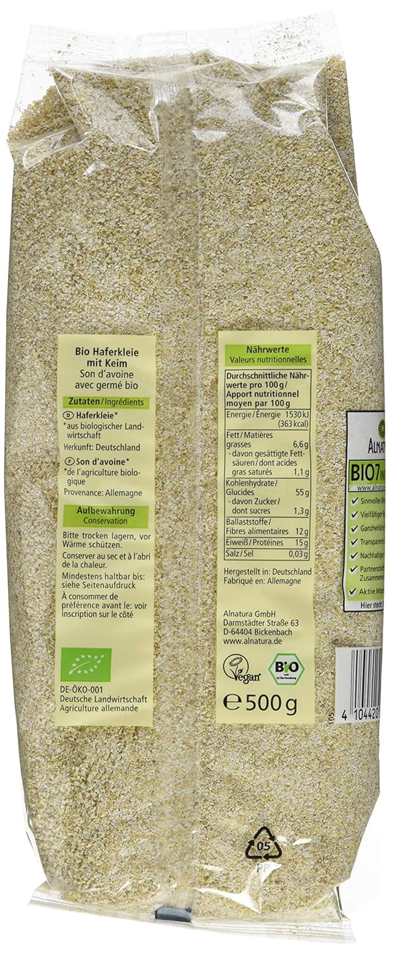 Crusca d'avena biologica con germogli, 500g