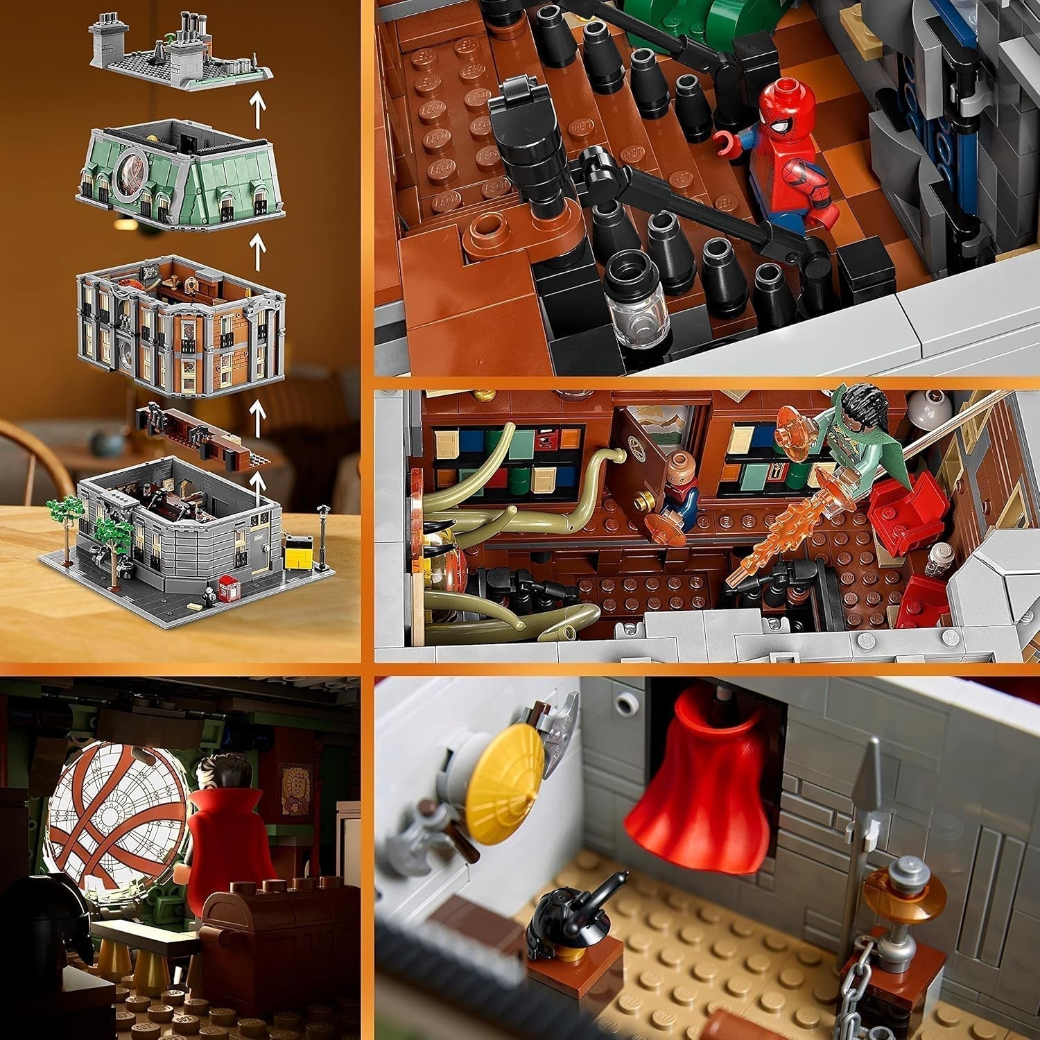 LEGO Marvel Sanctum Sanctorum Set di edifici modulari a 3 piani con minifigure di Doctor Strange e Iron Man Avengers: Endgame Toy House Fan Collectible Great Room Decor 76218 Building Sets Besuche den LEGO-Store