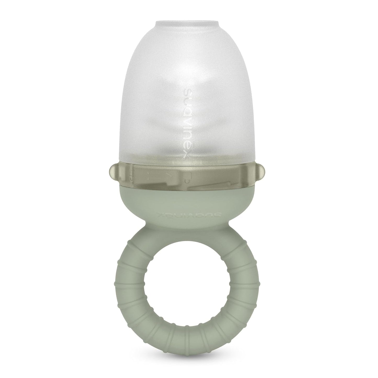 Suavinex Protezione da masticare per bambini Silicone alimentare con coperchio Facile da pulire Lavabile in lavastoviglie e adatta al congelatore Lenisce le gengive 6 mesi Verde