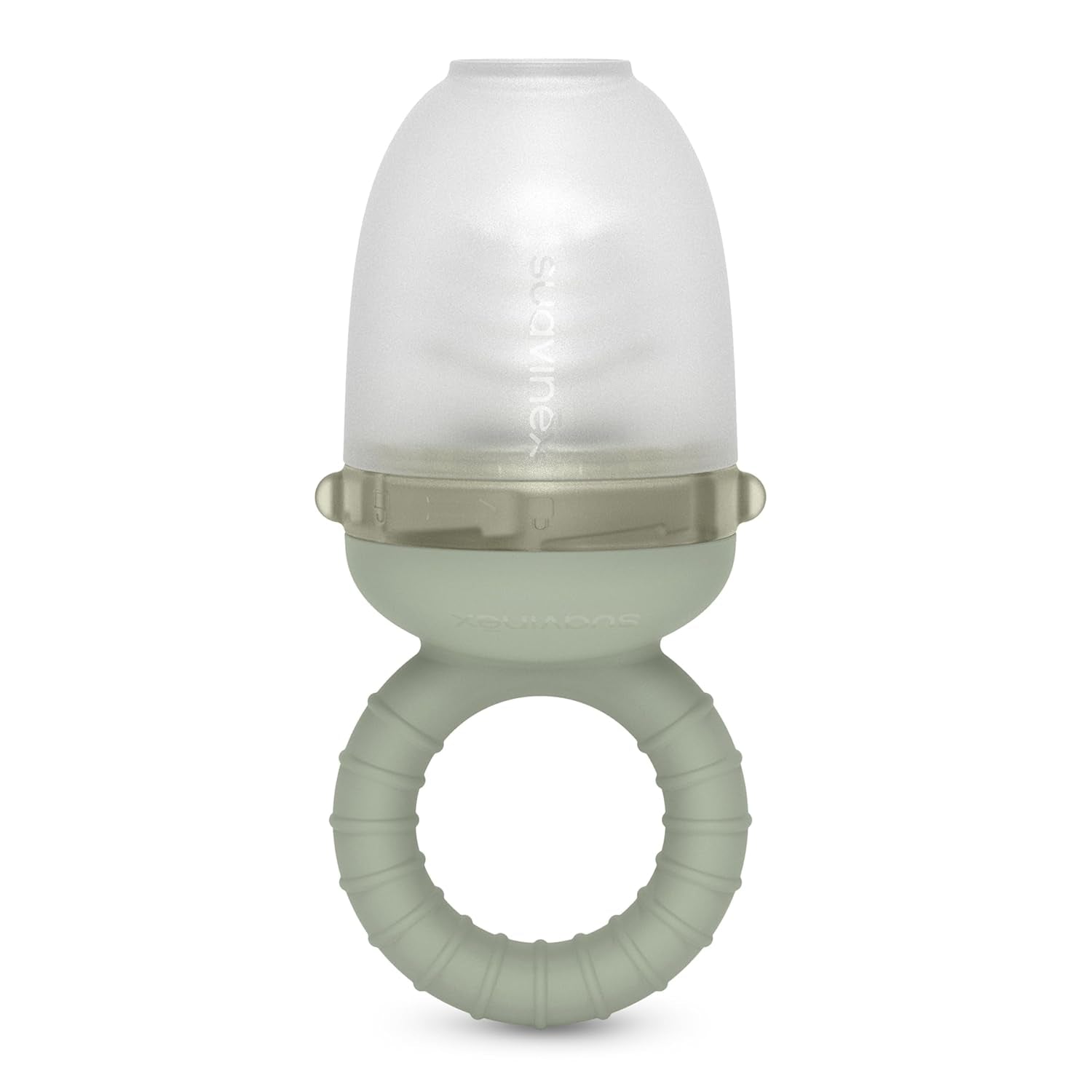Suavinex Protezione da masticare per bambini Silicone alimentare con coperchio Facile da pulire Lavabile in lavastoviglie e adatta al congelatore Lenisce le gengive 6 mesi Verde