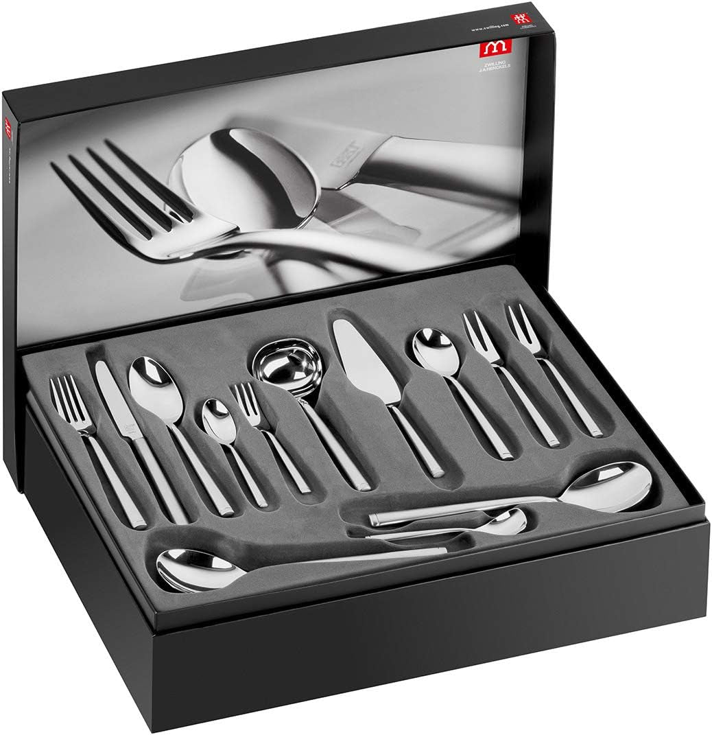 ZWILLING Senses Set di posate da 68 pezzi per 12 posate in acciaio inossidabile 18/10/lama in acciaio premium finitura opaca argento Naty Shop