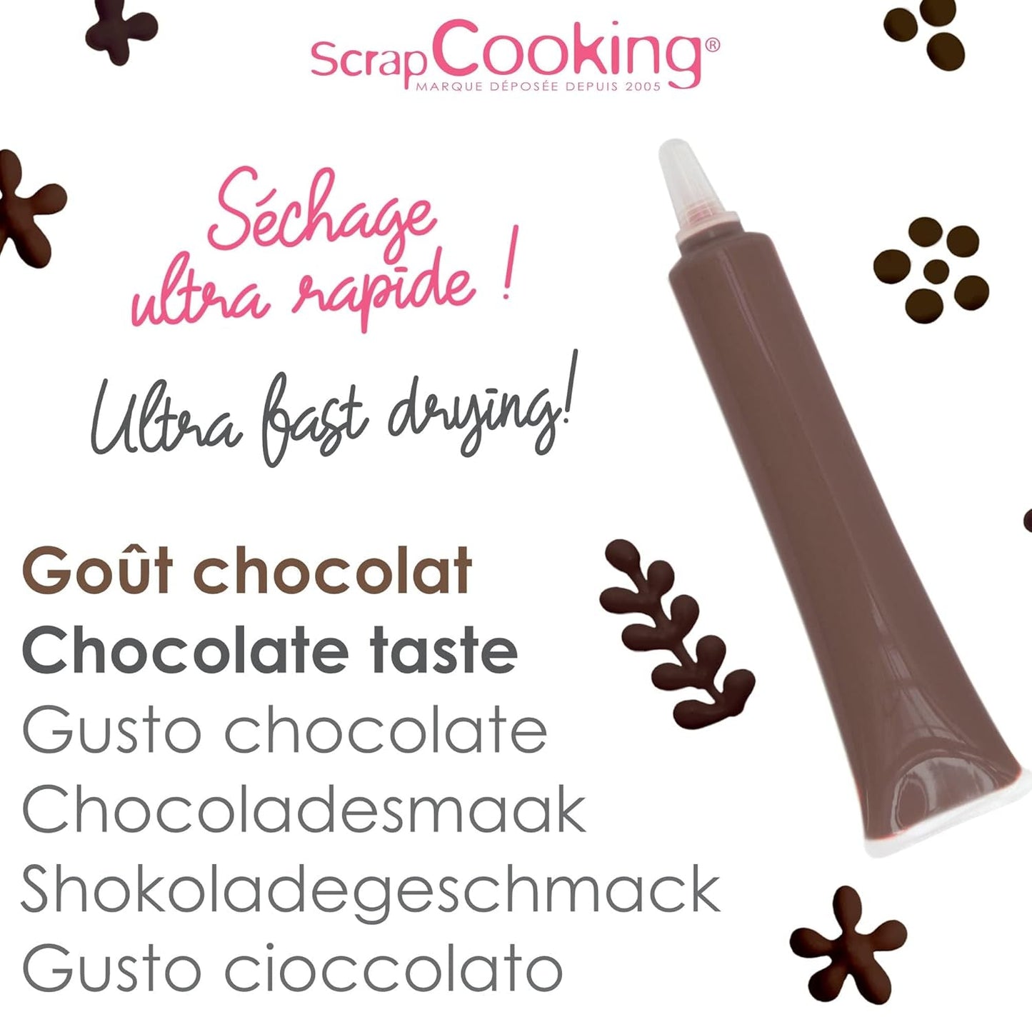 Scrapcooking - Penna al cioccolato marrone - Zucchero per scrivere al cioccolato 25 g - Penna di zucchero decorativa commestibile - Scrivere e disegnare - Etichettare fondente, glassa, torte - 6801