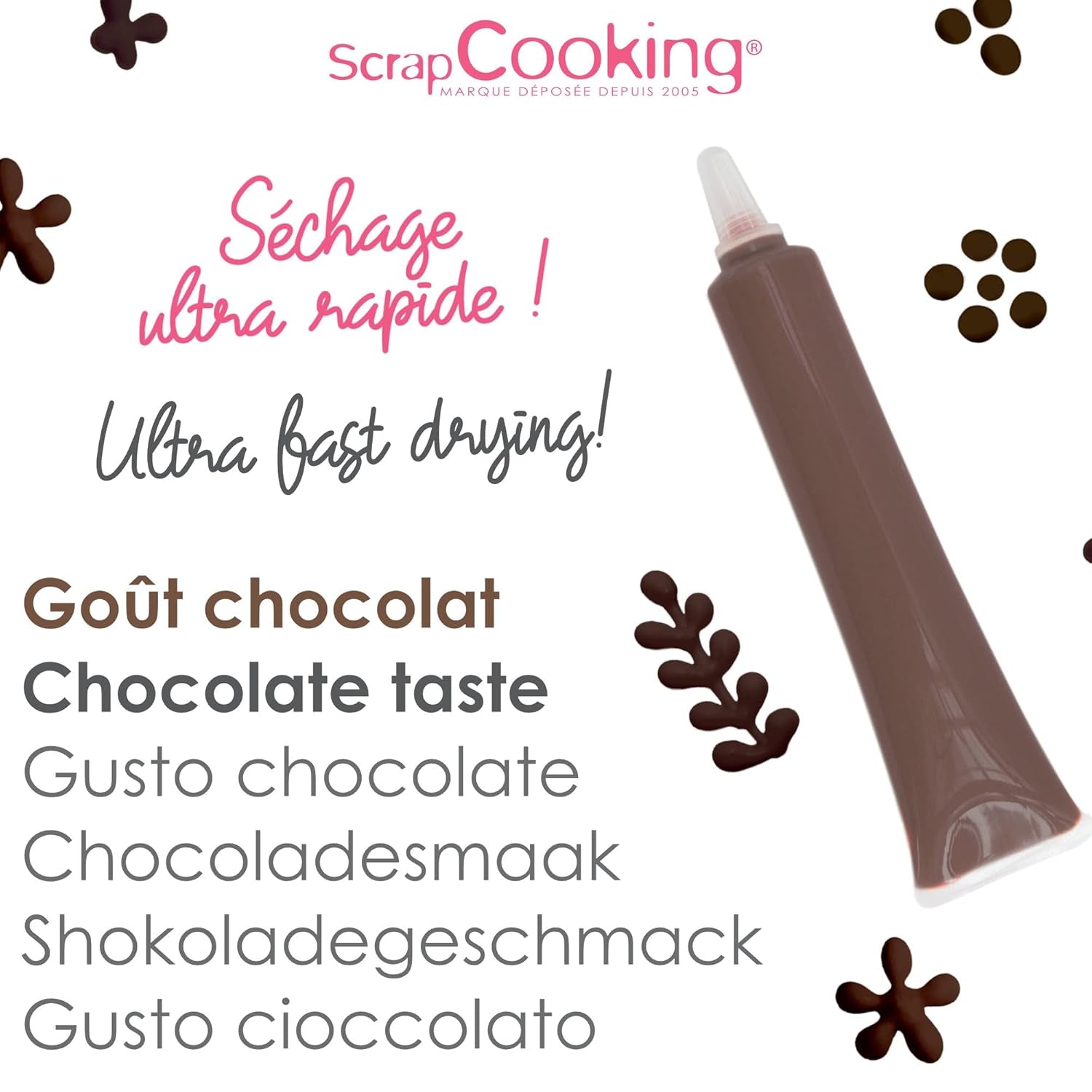 Scrapcooking - Penna al cioccolato marrone - Zucchero per scrivere al cioccolato 25 g - Penna di zucchero decorativa commestibile - Scrivere e disegnare - Etichettare fondente, glassa, torte - 6801
