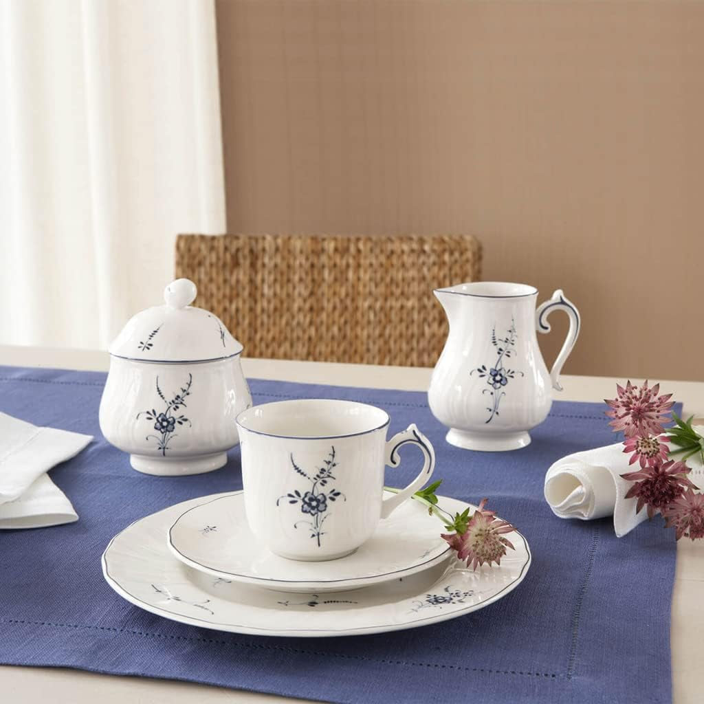 Villeroy & Boch Vieux Luxembourg Tazza da latte, 300 ml, Porcellana Premium, Bianco/Blu, 1023410760, Multicolore