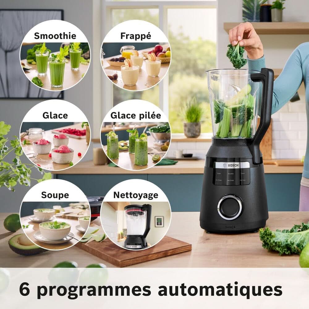 Robot da cucina Vitapower, Serie 6, 1.800 W, 6 programmi, Prospeed Klingen, Tritan™-Krug, Schwarz, MMB6652B Kitchen Naty Shop