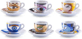 Zeller 26510 Set tazzine da caffè espresso, 12 pezzi, Magic Eyes, bianco