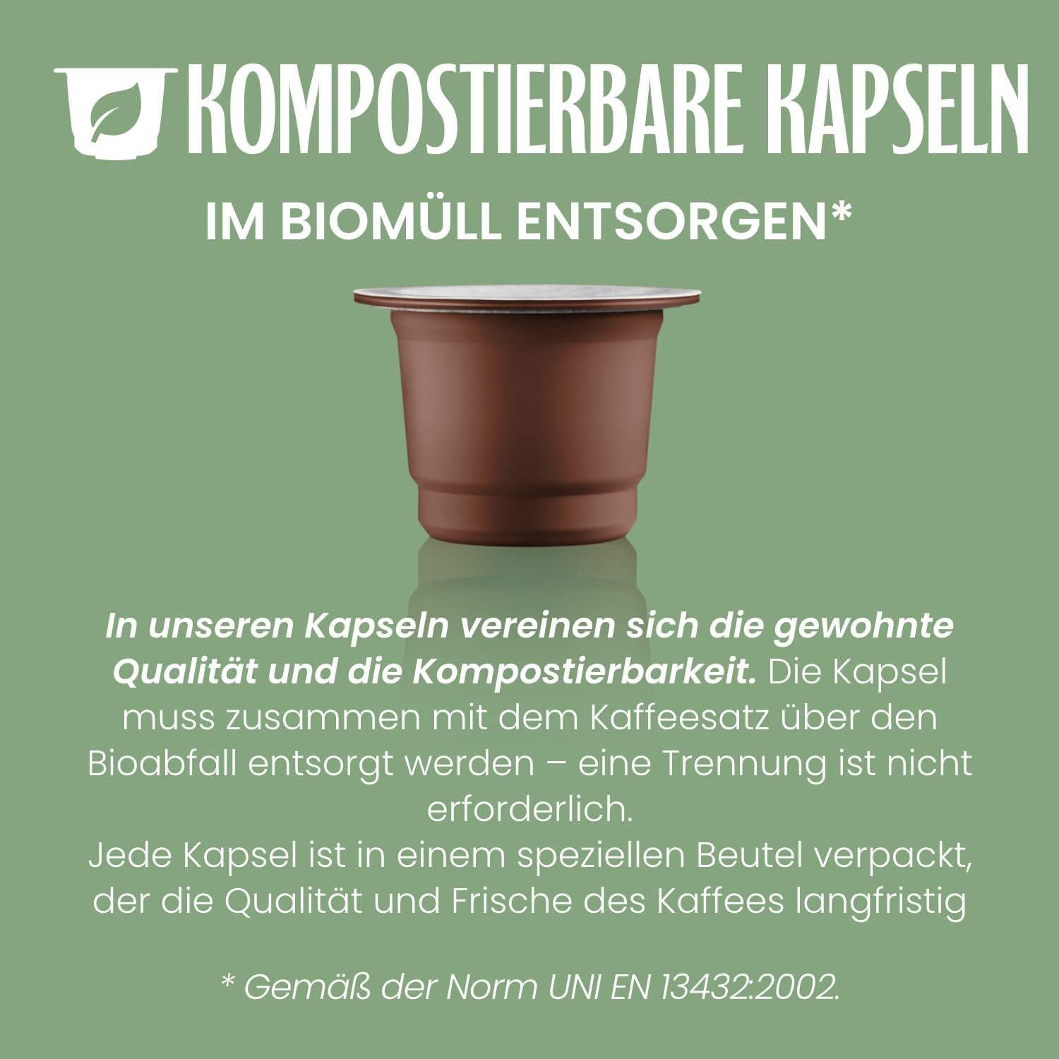 Caffè Vergnano 1882 - Èspresso Kompostierbare Kaffeekapseln , compatibile con Nespresso, Intenso (Intenso) - Packung Enthält 100 Kapseln