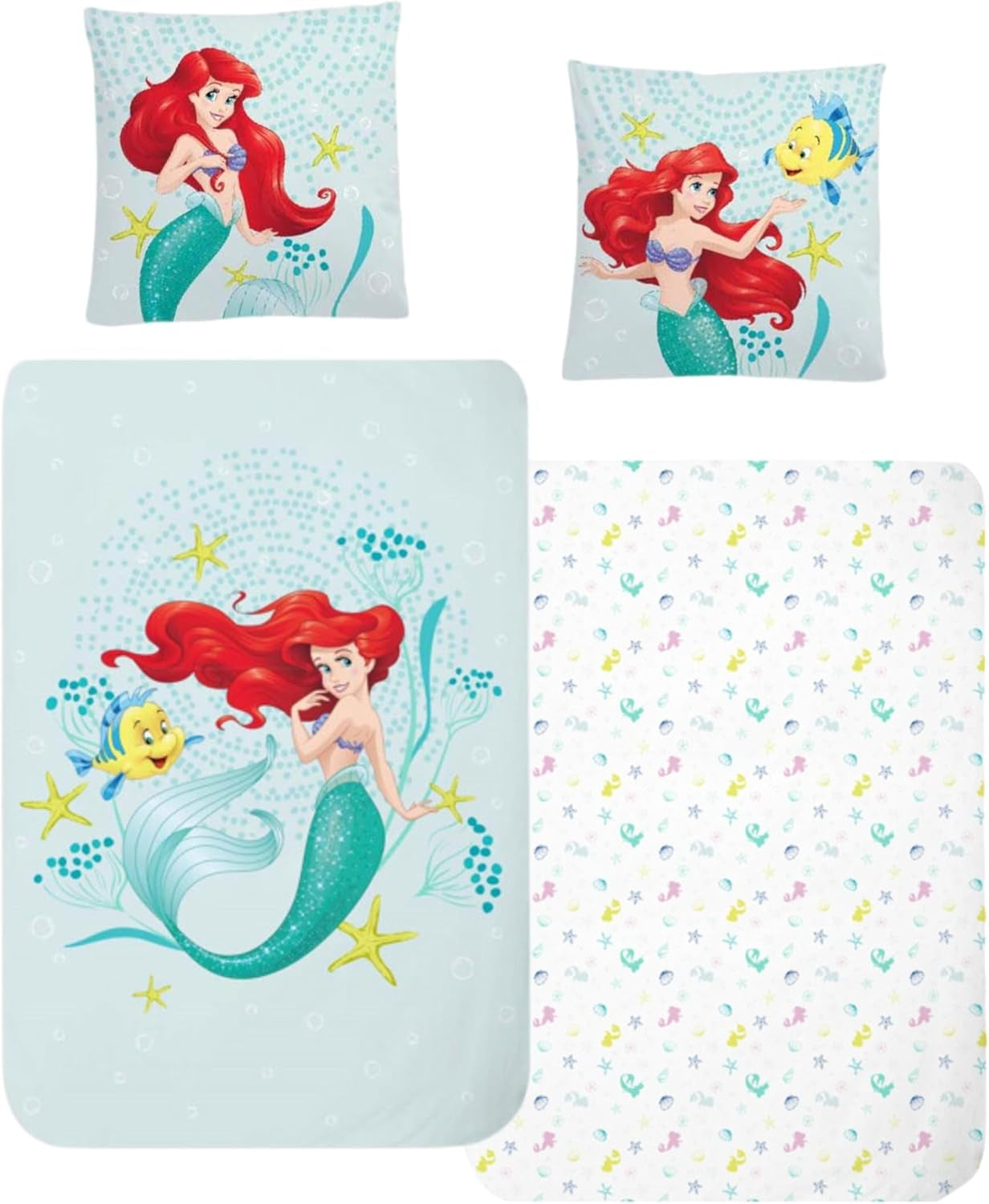 Biancheria da letto per bambini, vari personaggi dei cartoni animati, 100% cotone Biancheria da letto - bambini Naty Shop Ariel