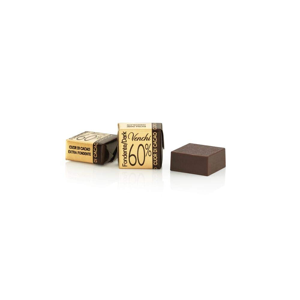 Venchi Cubotto di puro cioccolato fondente 60% in confezione da 1 kg - vegano, senza glutine
