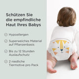Pannolini Kit & Kin Premium, taglia 4 (9-14 kg), 128 pezzi, a base vegetale e ipoallergenici, protezione affidabile dalle perdite, vegani e cruelty free