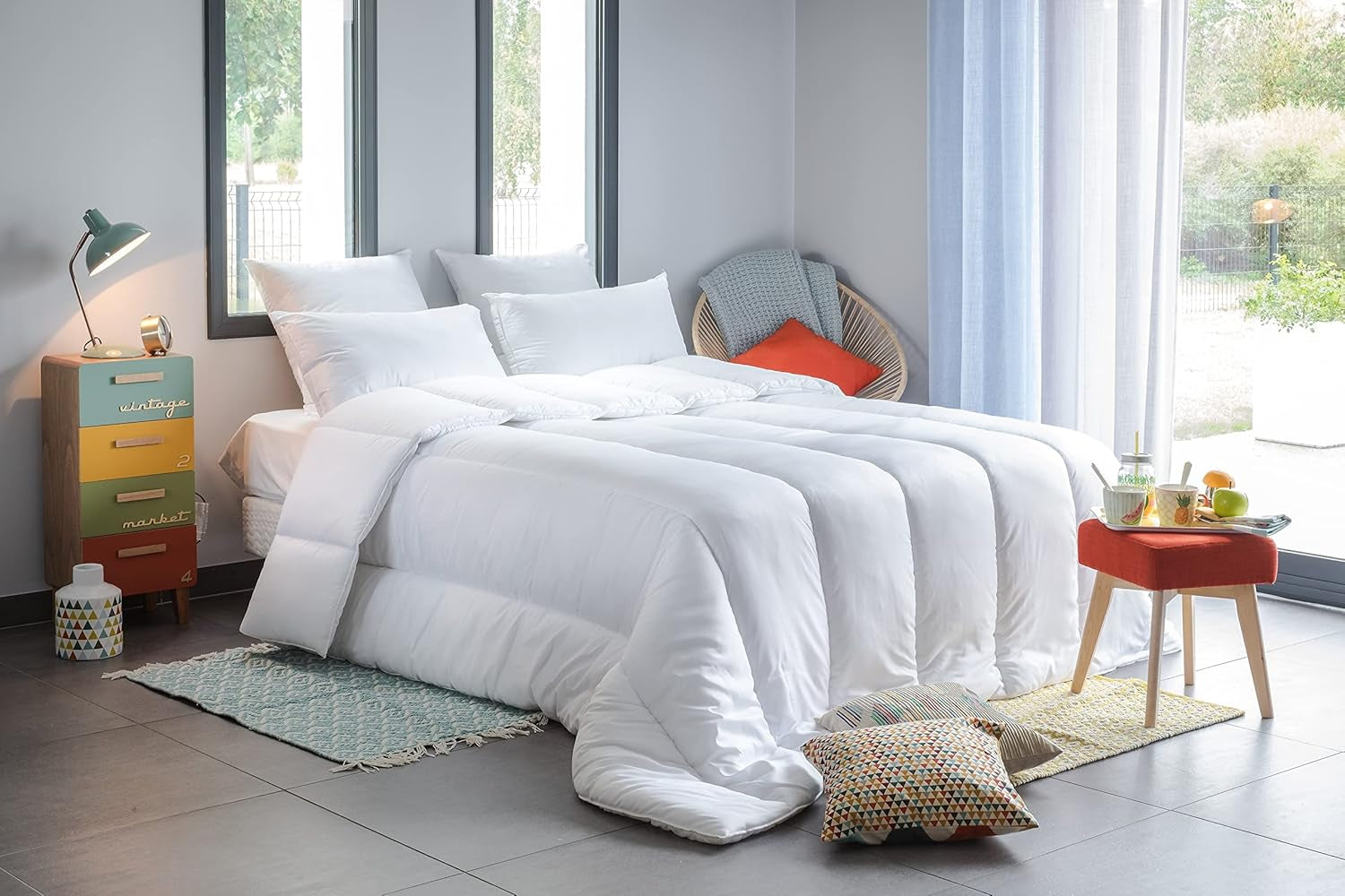 Blanrève - Trapunta Serenité - Trattamento antiacaro - Temperata 300 G/M² - 140 X 200 Cm - Per letto singolo - Lavabile in lavatrice, bianco Trapunte e trapunte Naty Shop 140 X 200 Cm