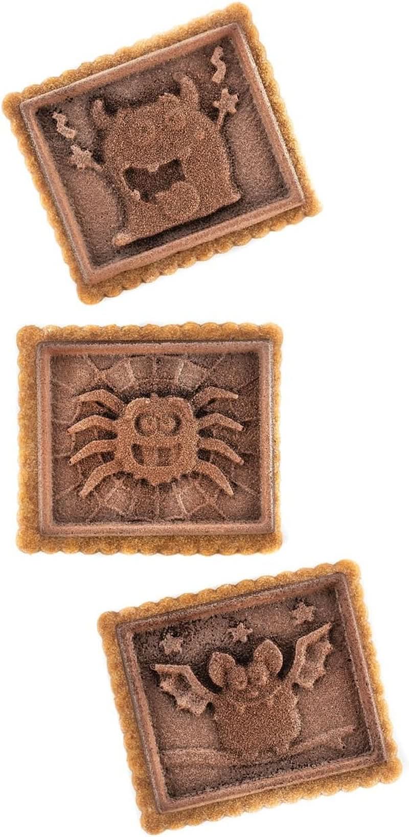 Silikomart 22.172.77.0165 CKC, 12 Mostri di Cioccolato su Biscotti Cucina Naty Shop