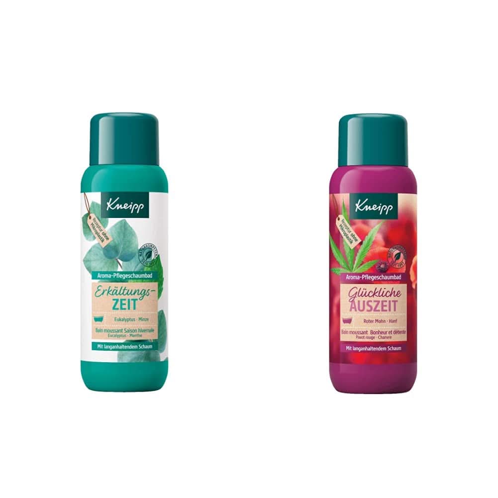 Kneipp Aroma Foam Bath Cold Season, additivo da bagno con oli essenziali naturali di eucalipto e menta, 400 ml Doccia e bagno Naty Shop Happy Time Out impacco bagnoschiuma