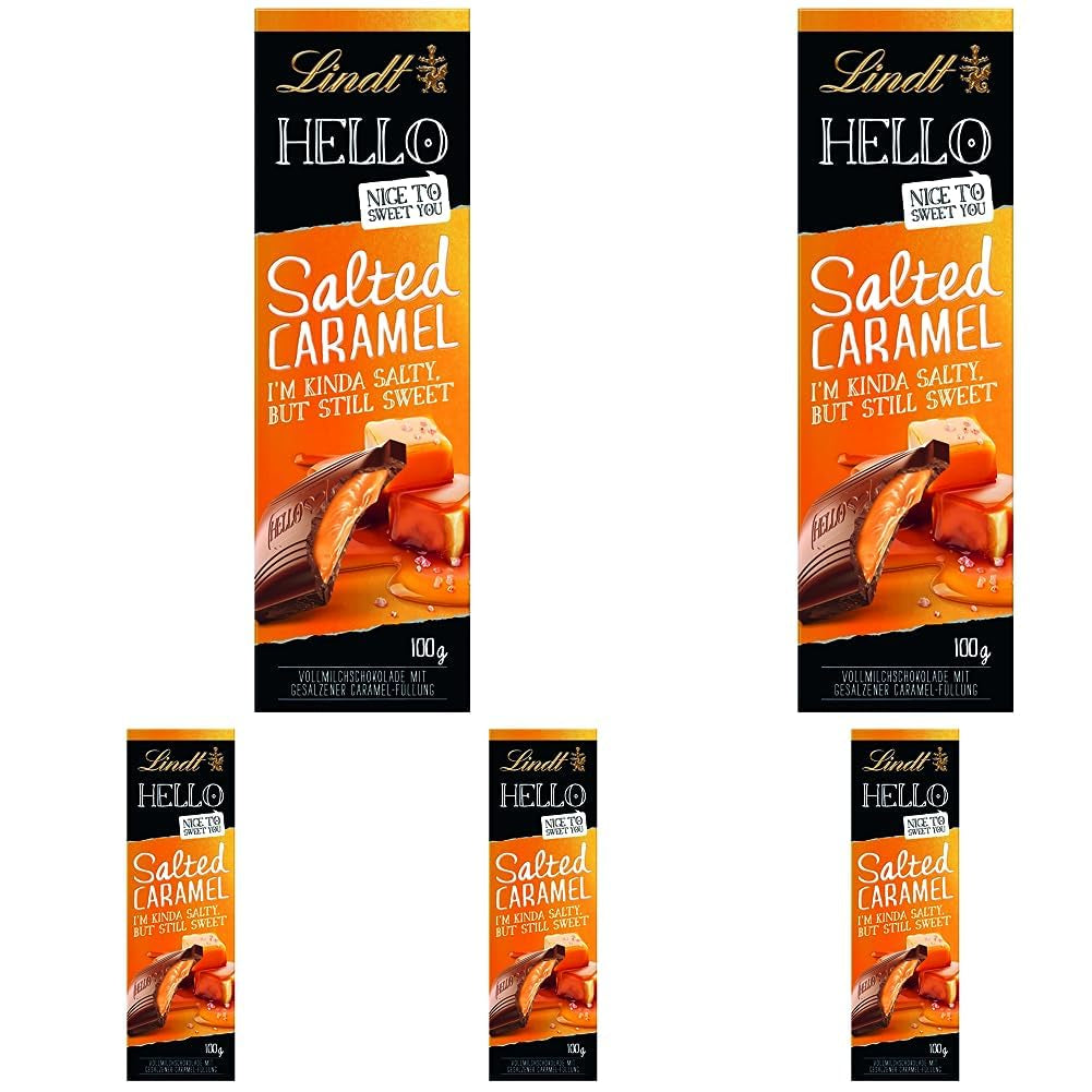 CIAO Cioccolato Al Caramello Salato | Barretta 100g | Cioccolato al latte con ripieno di caramello salato | Tavoletta di cioccolato | Regalo al cioccolato (confezione da 5)