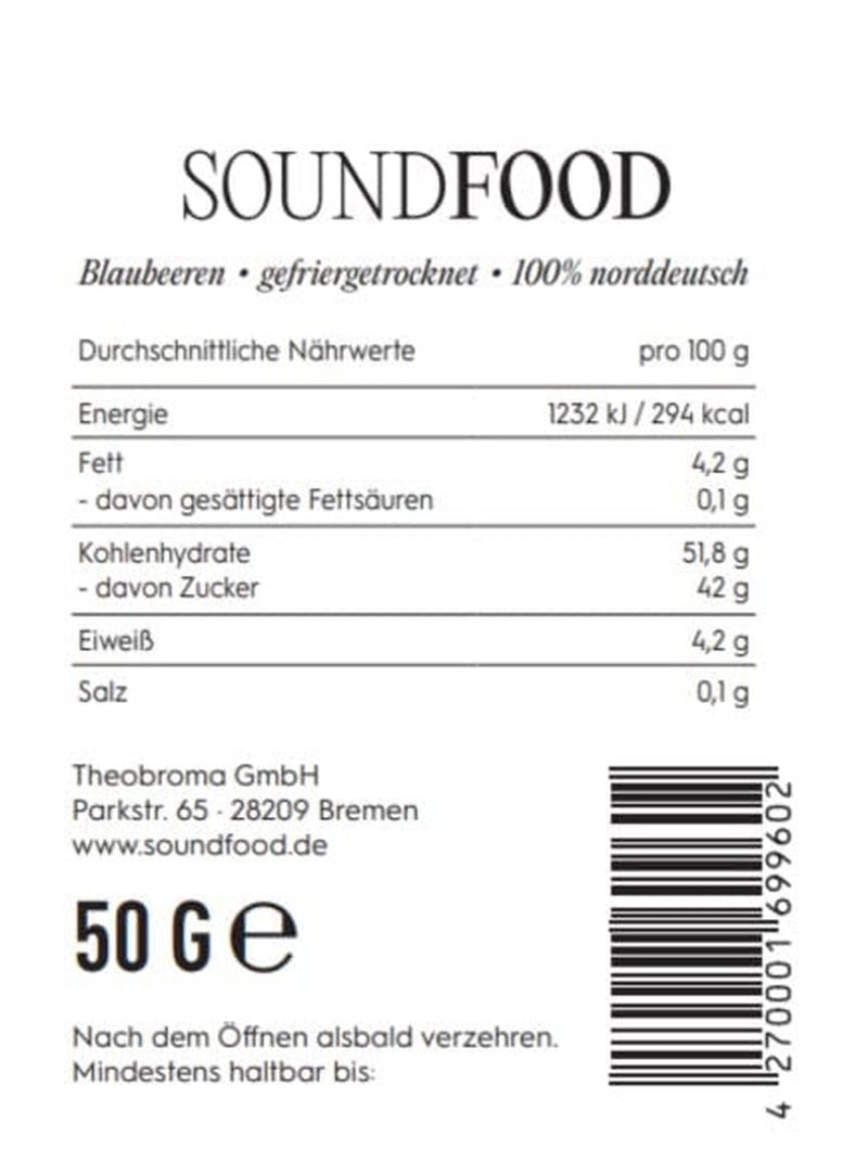 Mirtilli | mirtilli liofilizzati interi provenienti dalla Germania | regionale = 100% Germania settentrionale | raccolto 2024, 40 g di prodotti disidratati Naty Shop