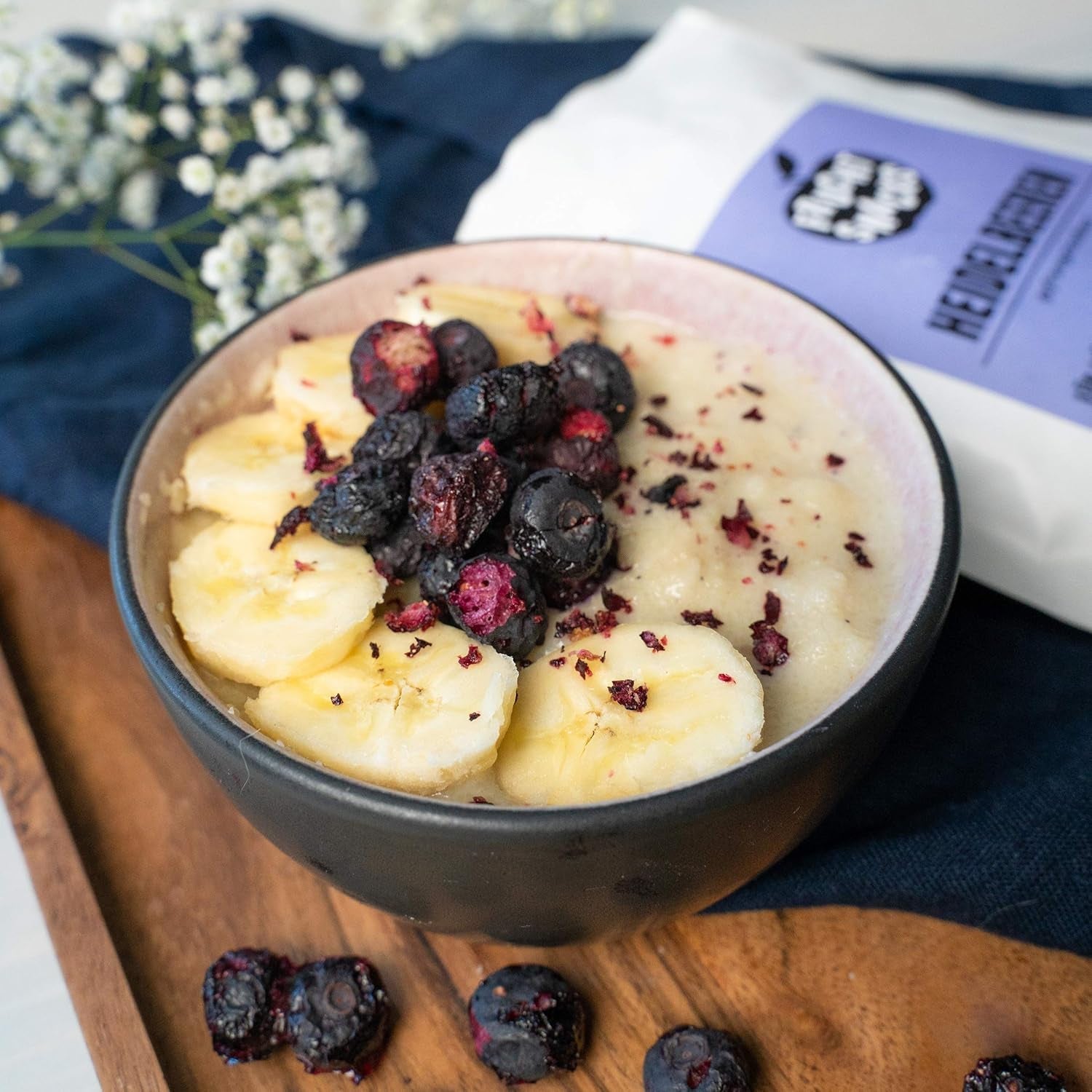 Mirtilli liofilizzati: 100g mirtilli coltivati essiccati per frullati, muesli, topping per porridge - frutti di bosco liofilizzati senza zuccheri aggiunti - Mirtilli liofilizzati NutriPur Prodotti disidratati Naty Shop