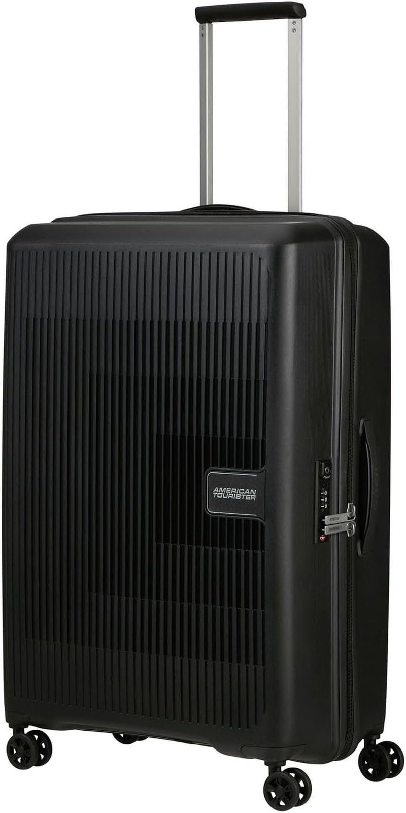 American Tourister Aerostep - Spinner L, Valigia espandibile, 77 cm, 101,5/109 L, Arancione (Arancione brillante) Bagagli e attrezzatura da viaggio Naty Shop Nero (Nero) L (77 cm - 101,5/109 L)