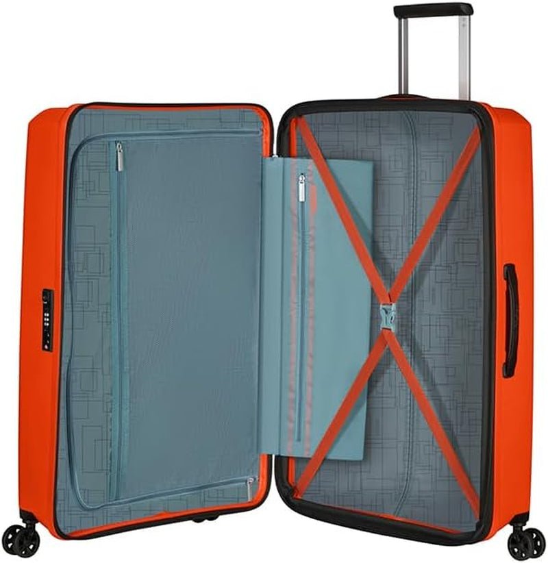 American Tourister Aerostep - Spinner L, Valigia Espandibile, 77 cm, 101,5/109 L, Arancione (Arancio Brillante) Bagagli e attrezzatura da viaggio Naty Shop