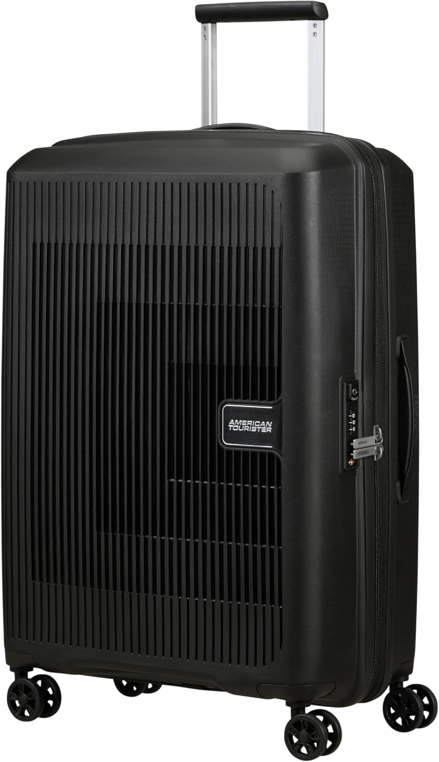 American Tourister Aerostep - Spinner L, Valigia espandibile, 77 cm, 101,5/109 L, Arancione (Arancione brillante) Bagagli e attrezzatura da viaggio Naty Shop Nero (Nero) M (67 Cm - 66,5/72,5 L)
