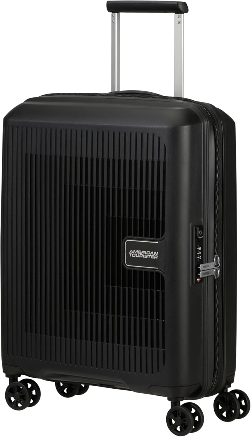 American Tourister Aerostep - Spinner L, Valigia espandibile, 77 cm, 101,5/109 L, Arancione (Arancione brillante) Bagagli e attrezzatura da viaggio Naty Shop Nero (Nero) S (55 Cm - 36/40 L)