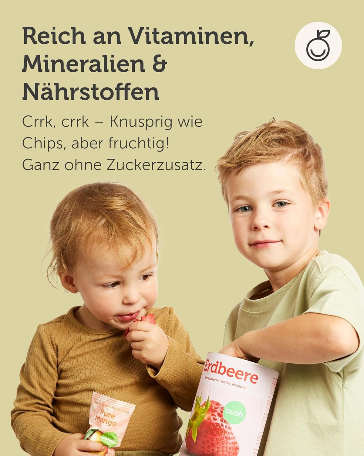 Mix di frutta liofilizzata BUAH® | Ananas, banane, mele e cocco liofilizzati senza zuccheri aggiunti | 100% frutta | Prodotti disidratati Naty Shop vegani, senza glutine, senza lattosio (192g).