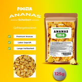 Ananas liofilizzato pezzettoni 125g, Frutta liofilizzata senza additivi pura al 100% - Frutta secca al naturale - Ananas essiccato, frutta secca Foozia Prodotti disidratati Naty Shop
