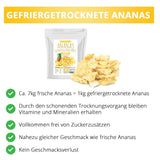 Ananas liofilizzato 250g, pezzi grossi, frutta liofilizzata a fette, ananas non zuccherato, fruttato a pezzi, ananas secco Prodotti disidratati Naty Shop