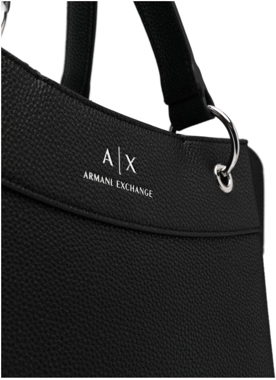 Armani Exchange Essential da Donna, Wave, Logo Stampato Argento Shopping L Borse Donna Naty Shop