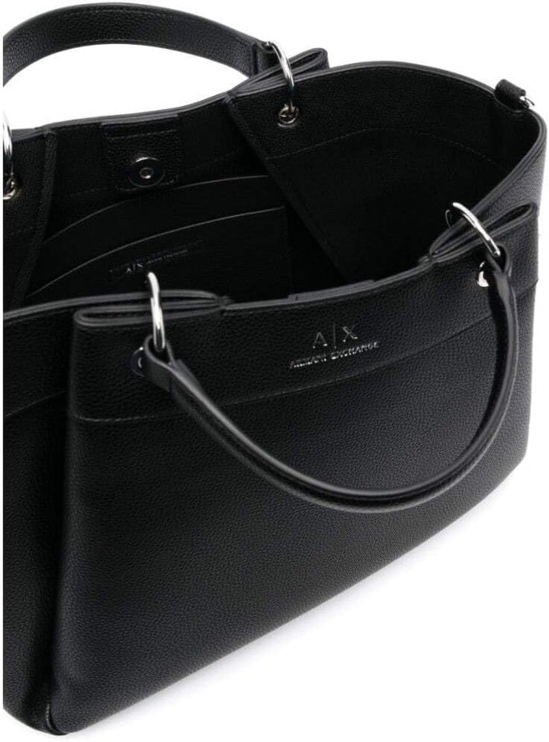 Armani Exchange Essential da donna, Wave, Logo stampato argento Shopping L Borse Donna Naty Shop Nero