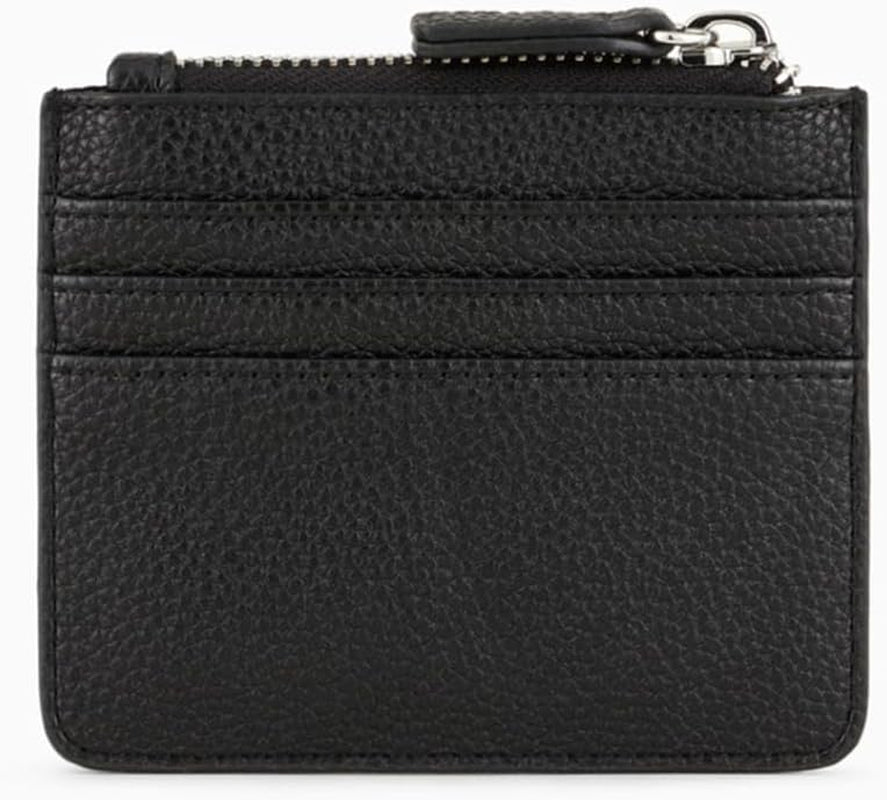 Armani Exchange Borsa piccola da donna con chiusura a scatto, porta carte con busta e accessorio da viaggio, portafoglio nero da donna Naty Shop