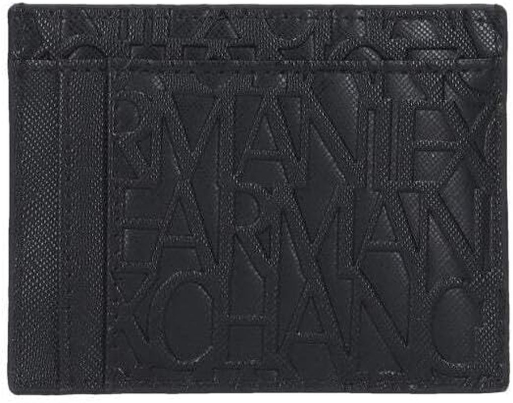 Armani Exchange Essential Ivan SLG da uomo, porta carte di credito elegante e funzionale con logo all over, portafoglio Nero da uomo Naty Shop