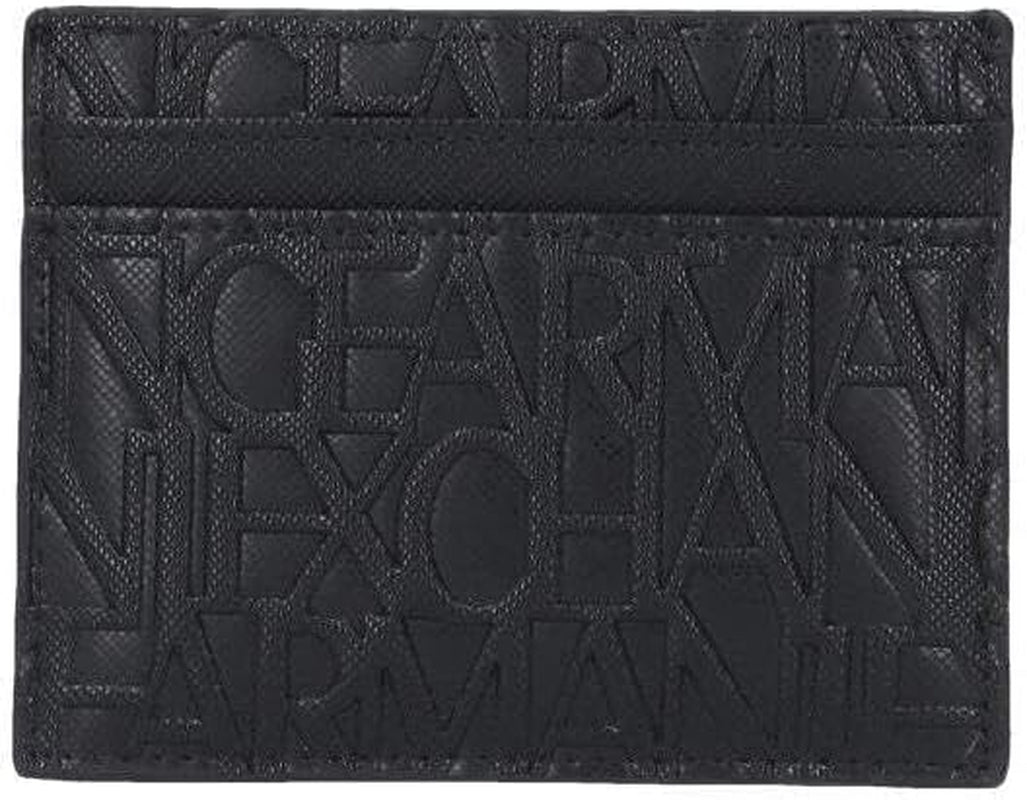 Armani Exchange Essential Ivan SLG da uomo, porta carte di credito elegante e funzionale con logo all over, portafoglio da uomo Nero Naty Shop Nero Taglia unica
