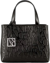 Armani Exchange Borsa shopping Liz piccola da donna aperta Donna Naty Shop Patent Black S