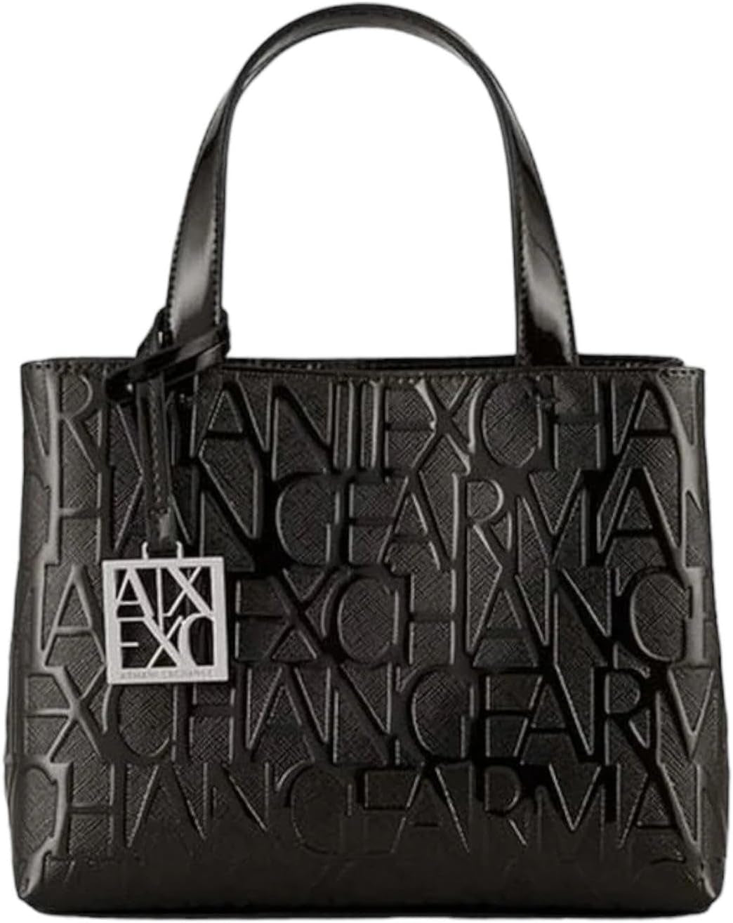 Armani Exchange Borsa shopping Liz piccola da donna aperta Donna Naty Shop Patent Black S