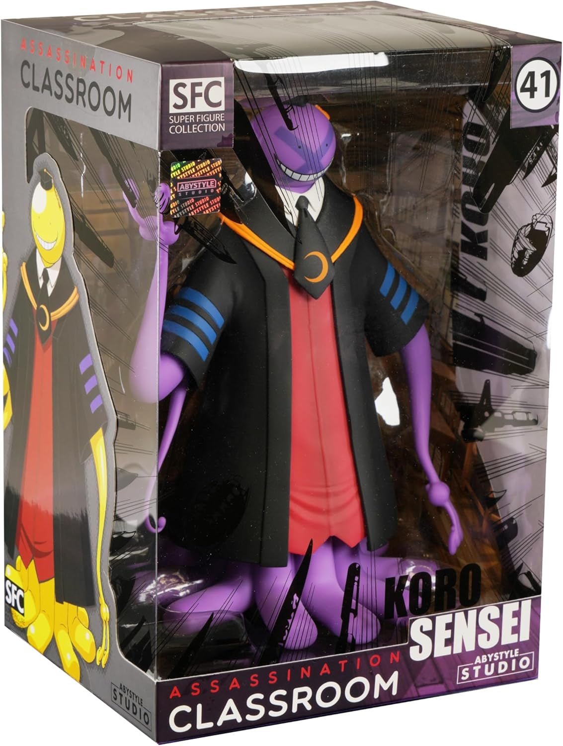 Assassination Classroom Purple Koro Sensei SFC Figura da collezione in PVC, altezza 7,8 pollici, statua con maniche e anime, decorazione per la casa, camera da letto, ufficio, regalo, statue e sculture Naty Shop