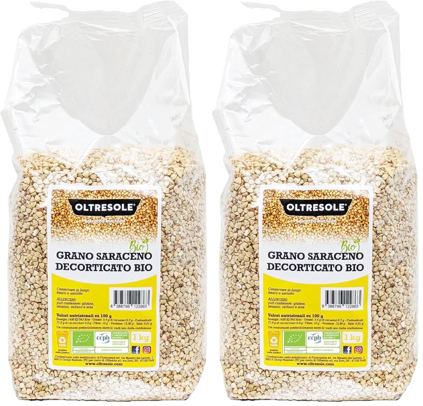 - Organic Buchweizen geschält 5 Kg - Getreide, nicht wärmebehandelt, aus biologischem Anbau, Pacchetto Convenience