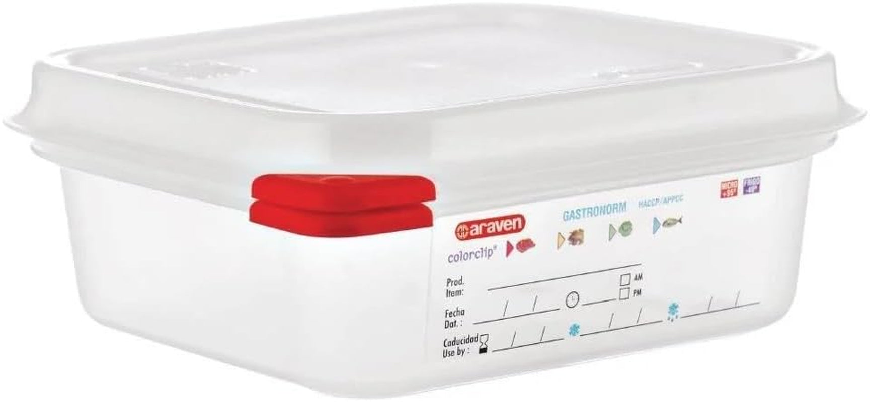 03350 PP Contenitore per alimenti GN con coperchio, 1,1 l, 65 mm (4 pezzi) Contenitori per alimenti Naty Shop