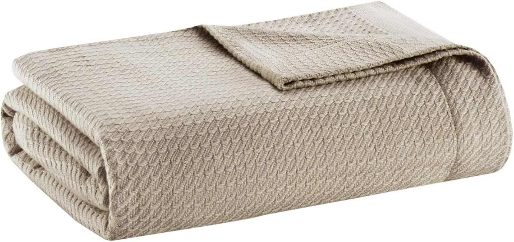 Madison Park 100% cotone egiziano, coperta confortevole e traspirante, stagione di lusso, in maglia premium, leggera, per letto, divano, letto matrimoniale/letto matrimoniale Rose Naty Shop, trapunte e trapunte King Khaki